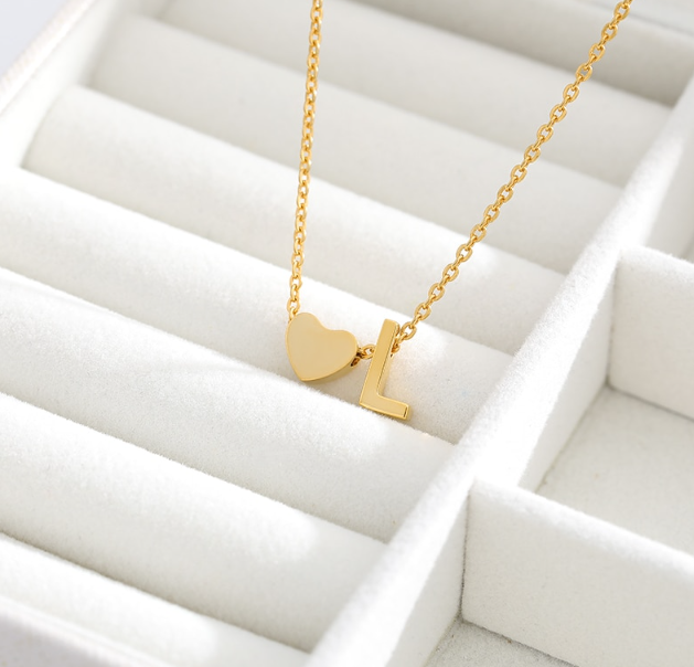 Heart Initial Necklace