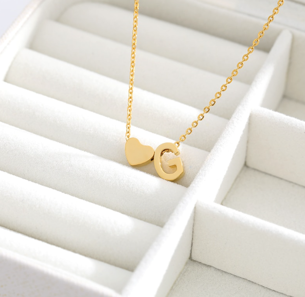 Heart Initial Necklace