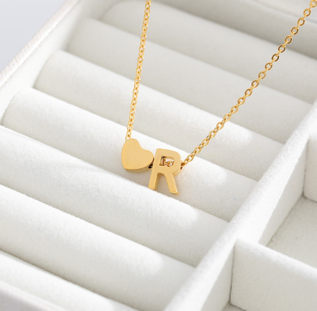Heart Initial Necklace