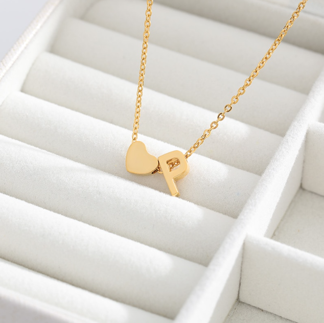 Heart Initial Necklace