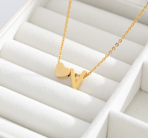 Heart Initial Necklace