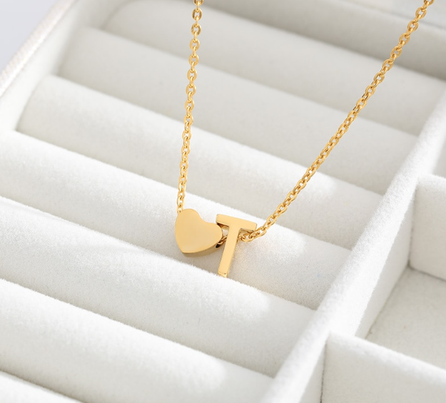 Heart Initial Necklace
