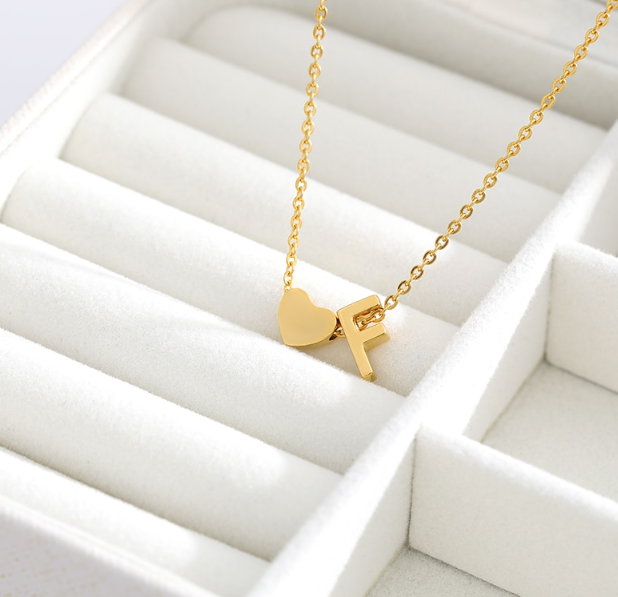Heart Initial Necklace