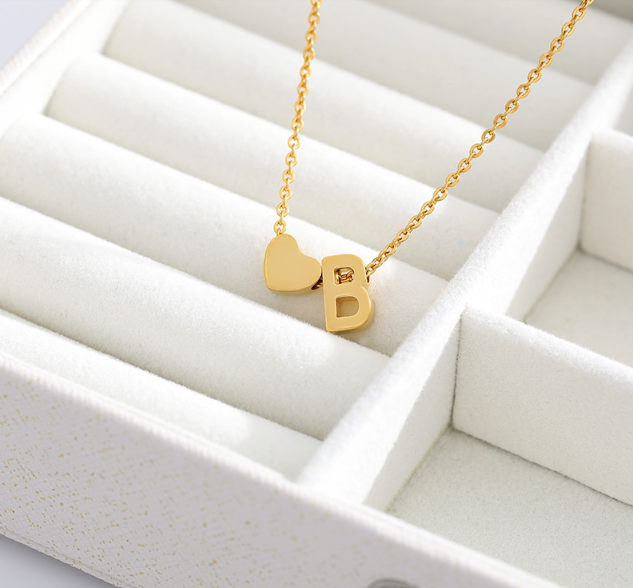 Heart Initial Necklace
