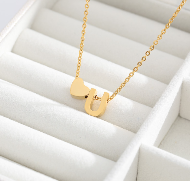 Heart Initial Necklace