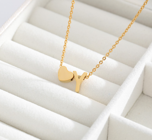 Heart Initial Necklace