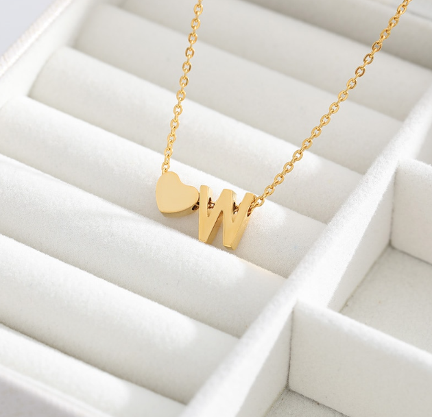 Heart Initial Necklace