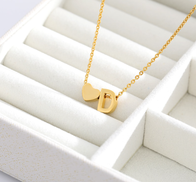 Heart Initial Necklace