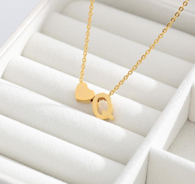 Heart Initial Necklace