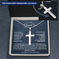 Personalized Cross With Ball Chain For Grandson