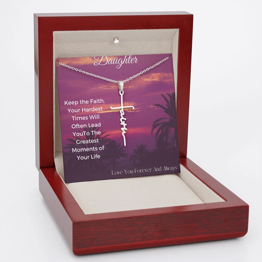 Faith Cross Necklace For Daughter