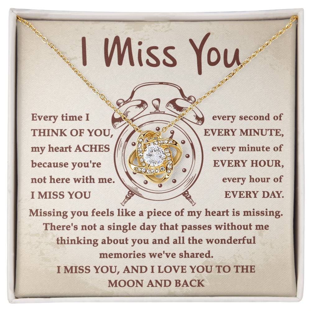 Miss You Every Second-Love Knot Necklace