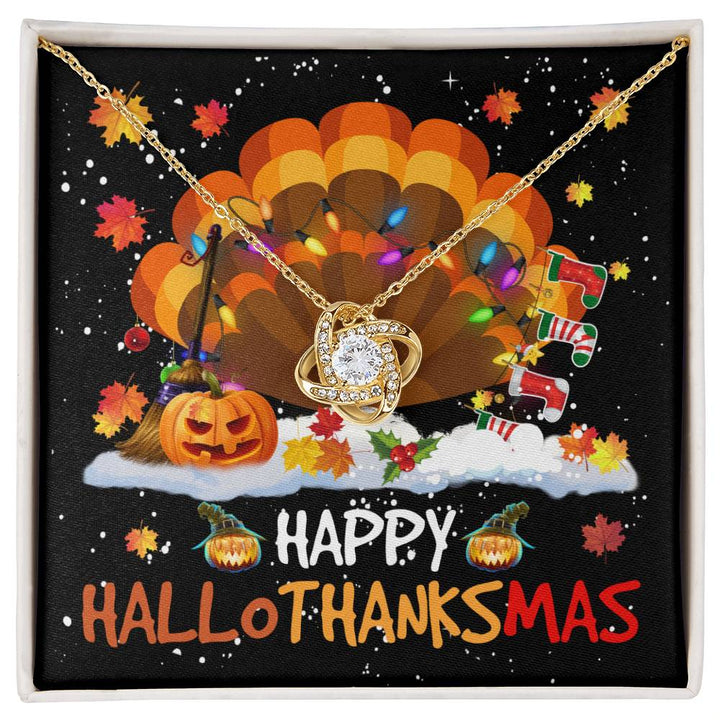 HappyHalloThanksMas neckl Love Knot Necklace