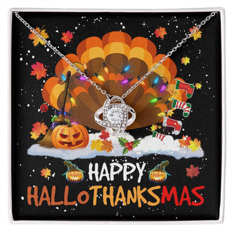 HappyHalloThanksMas neckl Love Knot Necklace