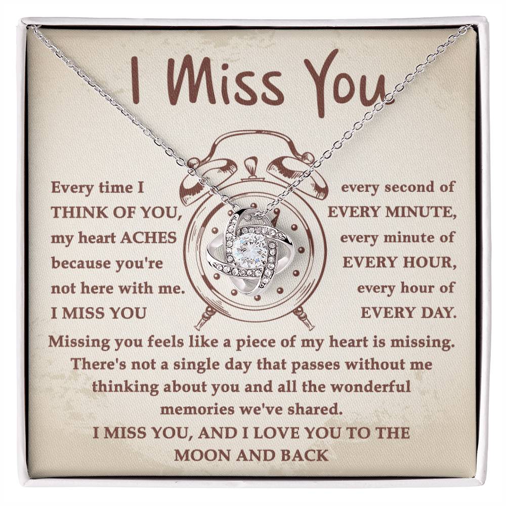 Miss You Every Second-Love Knot Necklace
