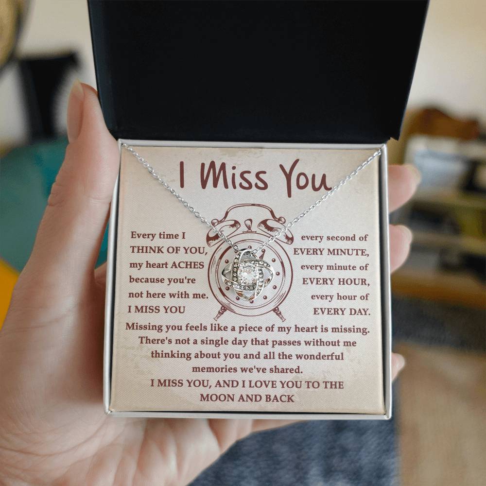 Miss You Every Second-Love Knot Necklace