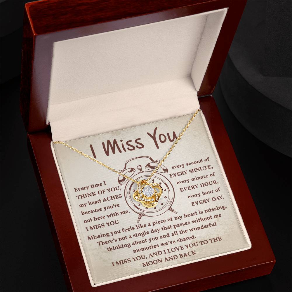 Miss You Every Second-Love Knot Necklace