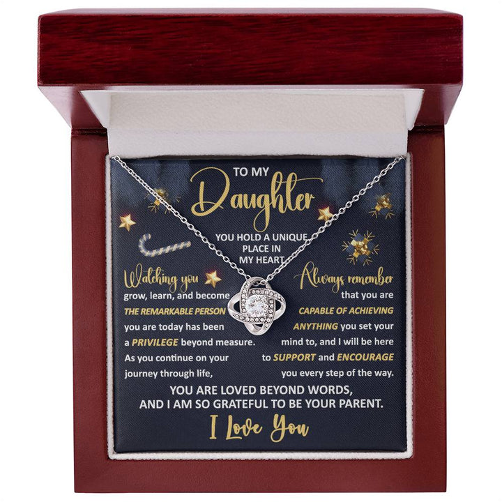 Daughter-Unique Place Love Knot Necklace