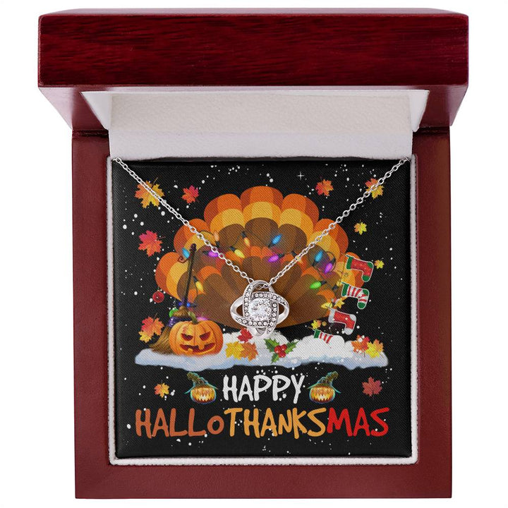 HappyHalloThanksMas neckl Love Knot Necklace