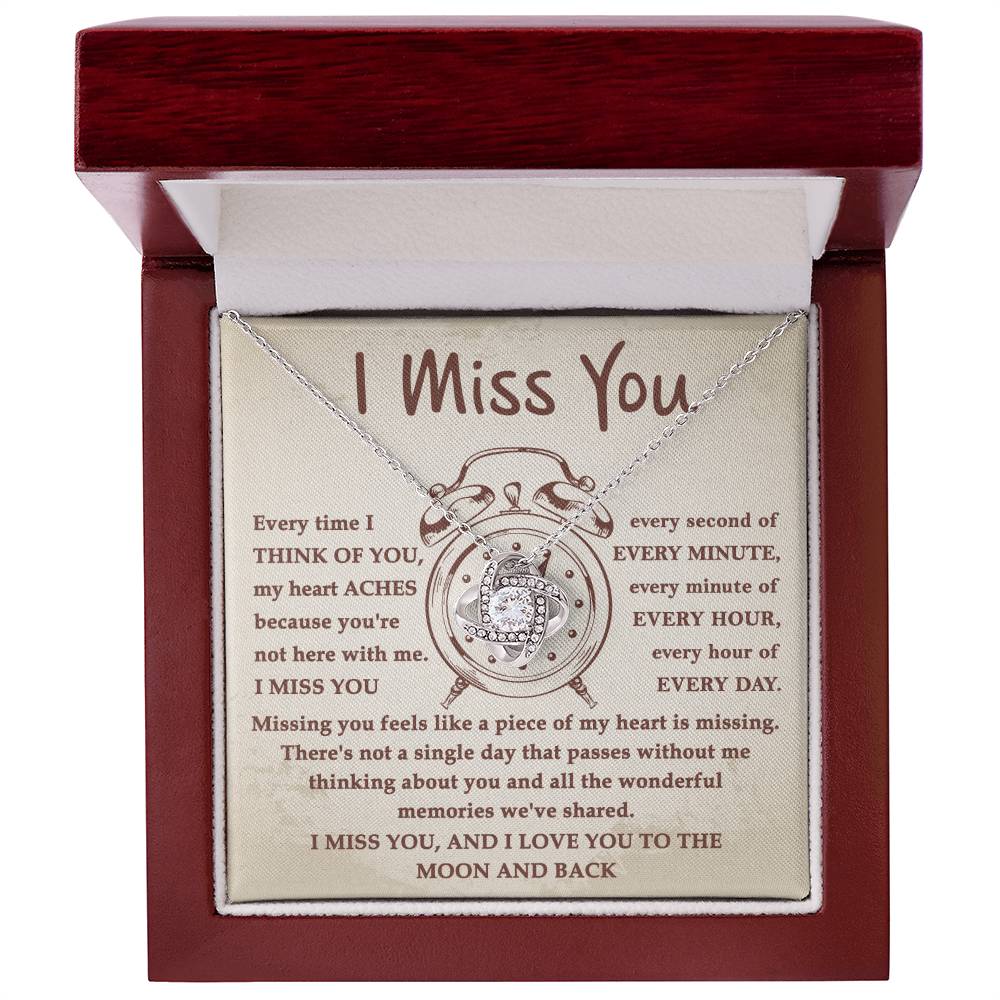 Miss You Every Second-Love Knot Necklace