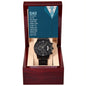 Dad-You Only know About Half Of It- Black Chronograph Watch W/Mahogany Box