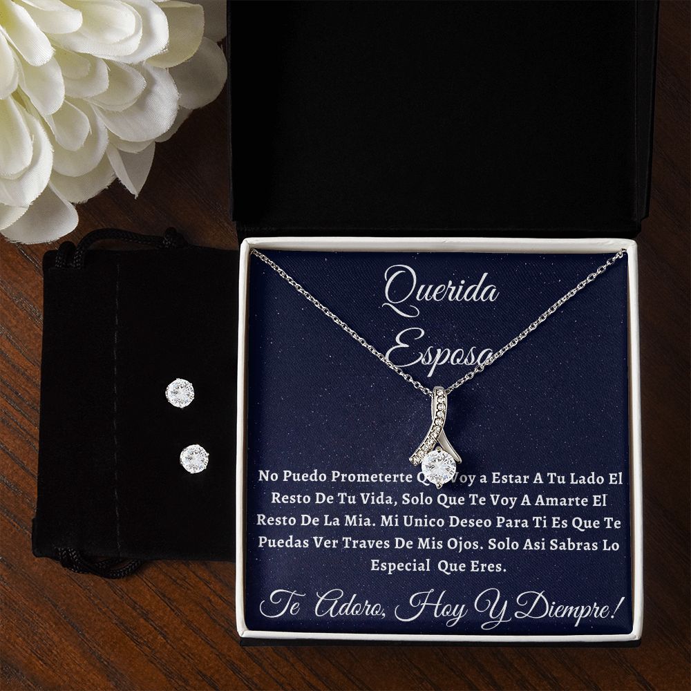 Alluring Beauty Necklace And Earrings Set-Querida  Esposa Te Adoro.