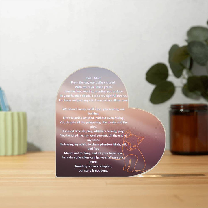 Cat Plaque Memorial White Letters