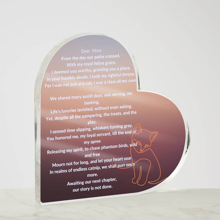 Cat Plaque Memorial White Letters