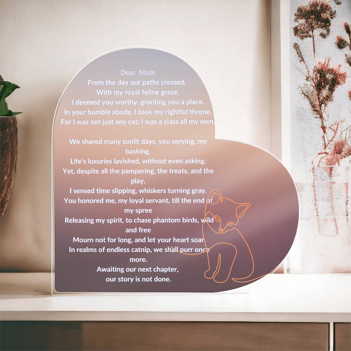Cat Plaque Memorial White Letters