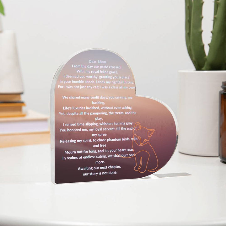 Cat Plaque Memorial White Letters