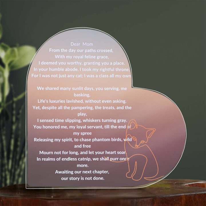 Cat Plaque Memorial White Letters