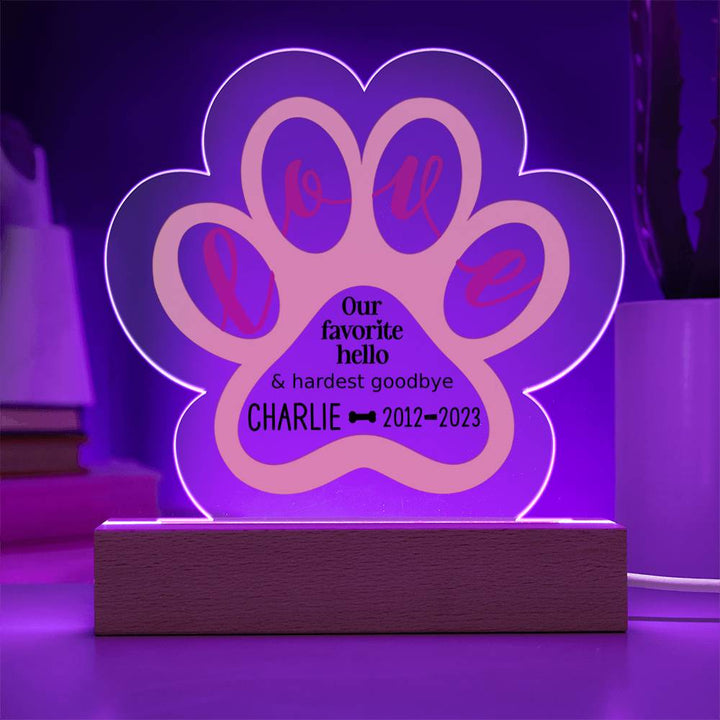 Paw Pet Memorial Plaque