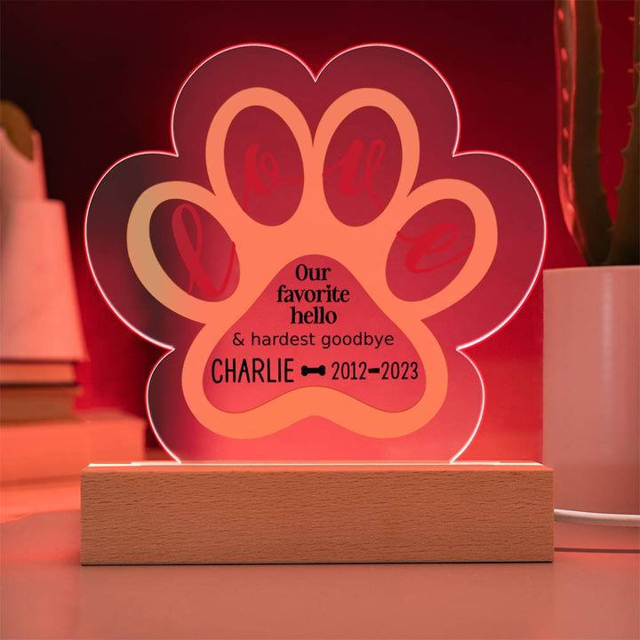 Paw Pet Memorial Plaque