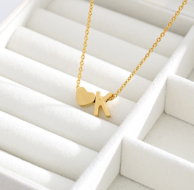 Heart Initial Necklace