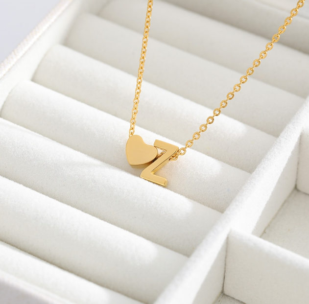 Heart Initial Necklace