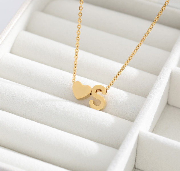 Heart Initial Necklace