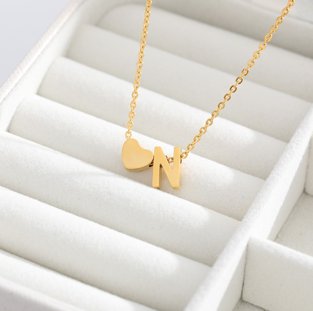 Heart Initial Necklace