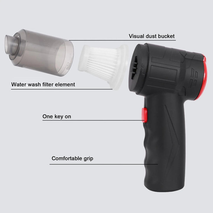 Dual Purpose  2 -In-1 Car Wireless Vacuum Cleaner. Vacuum And Blow