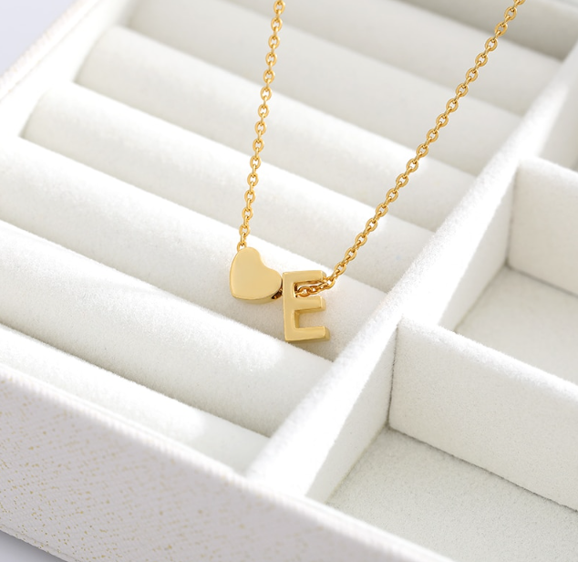 Heart Initial Necklace
