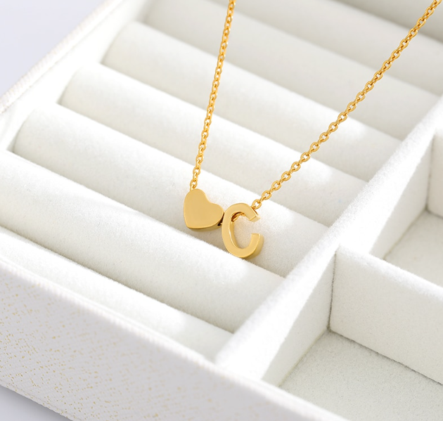 Heart Initial Necklace
