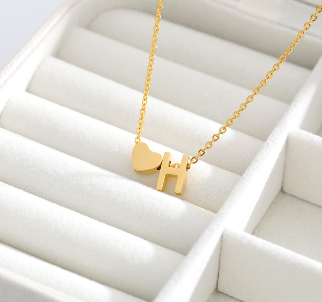 Heart Initial Necklace