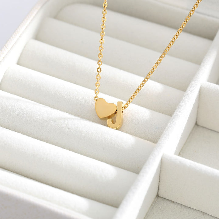 Heart Initial Necklace