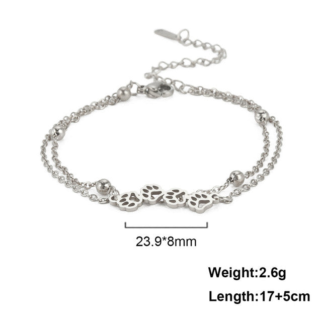 2- Piece Set Animal Paw Hand Bracelet