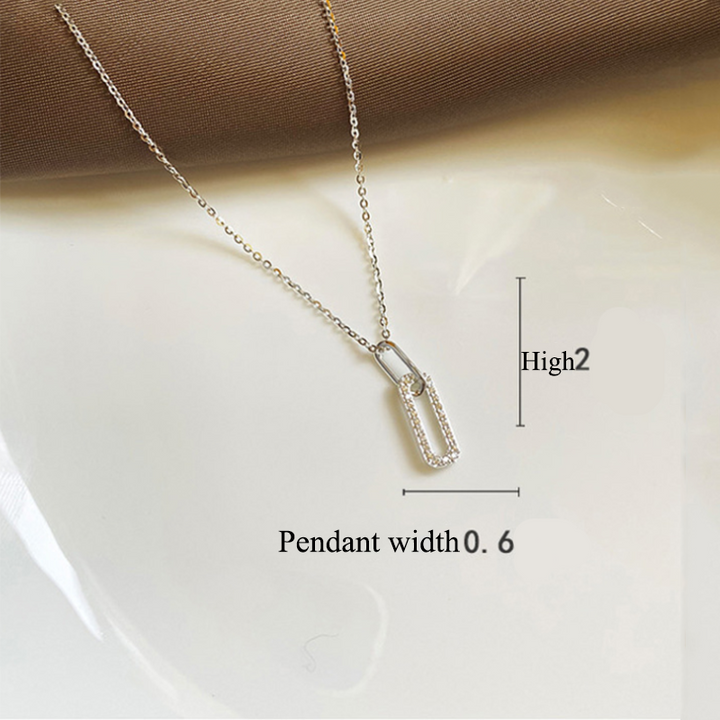 Silver Pave Pendant Necklace