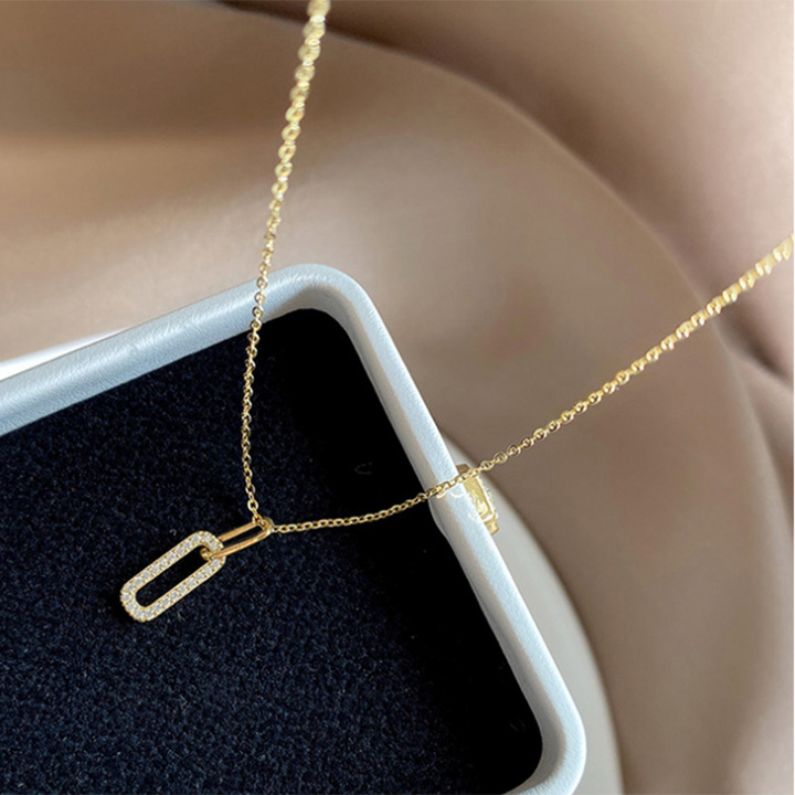 Silver Pave Pendant Necklace