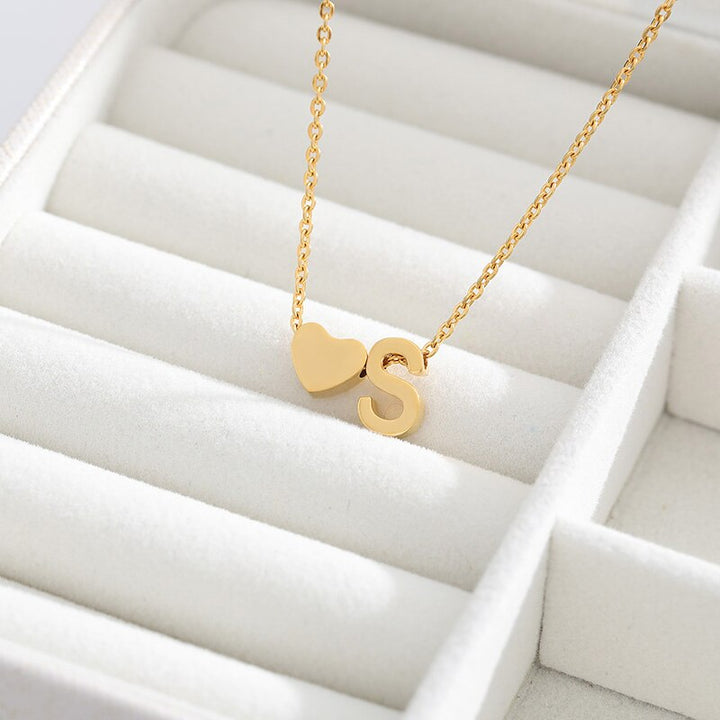 Heart Initial Necklace