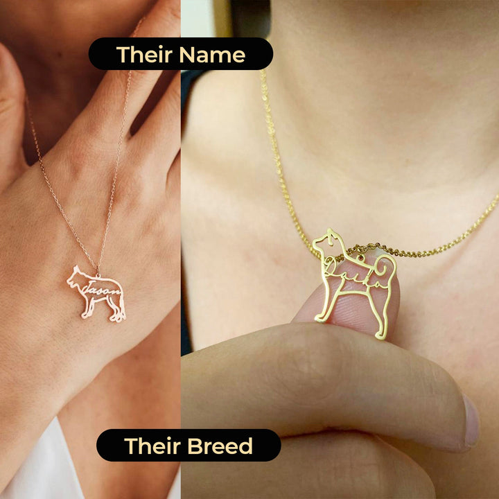 Personalized Necklace with your dog's breed and name