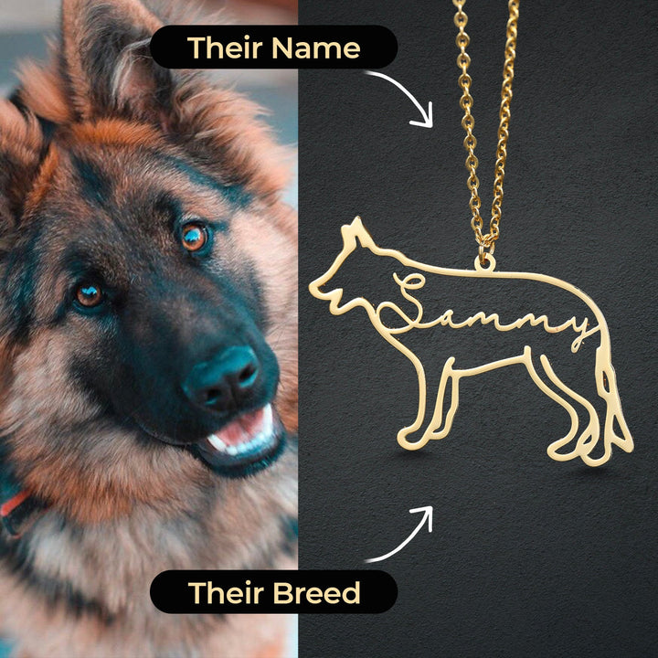 Personalized Necklace with your dog's breed and name