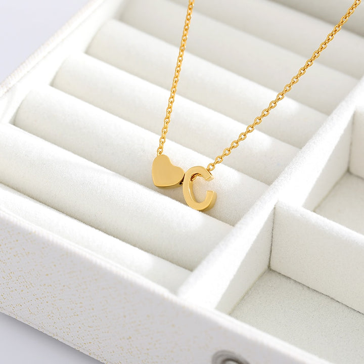 Heart Initial Necklace