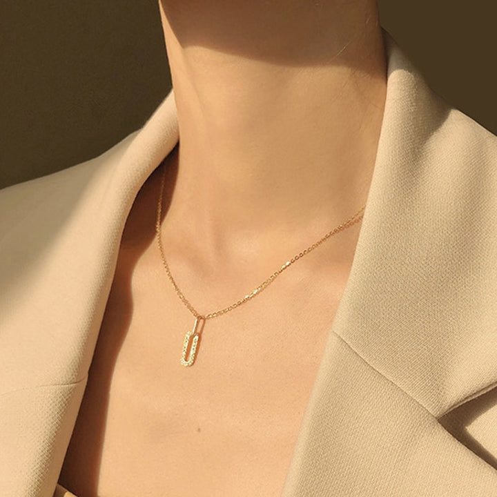 Silver Pave Pendant Necklace